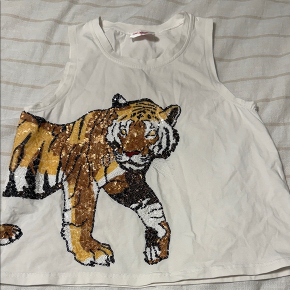 Sparkle City Tops - Sequin Tigers tank